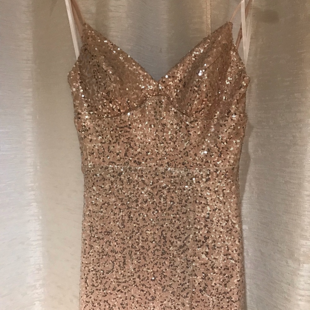 Rose gold sparkly evening prom dress.  Size 2/4